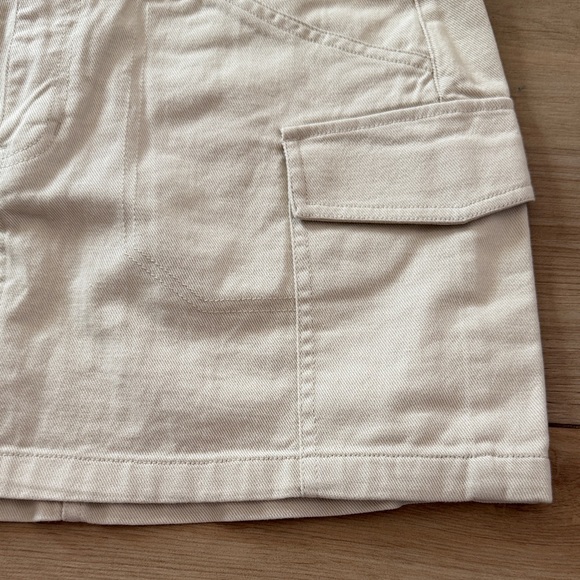 Billabong Womens Cream Cargo Mini Skirt Off White Denim Utility Size Medium - Picture 3 of 7